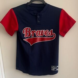 Kids Braves Jersey - Navy and Red